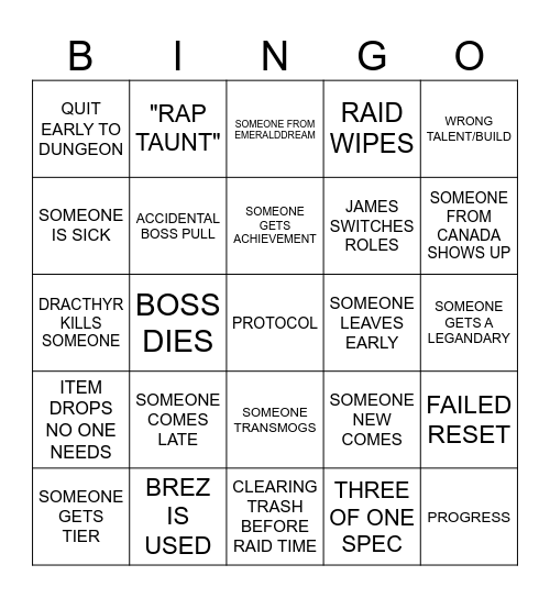 TR 1.2 Bingo Card