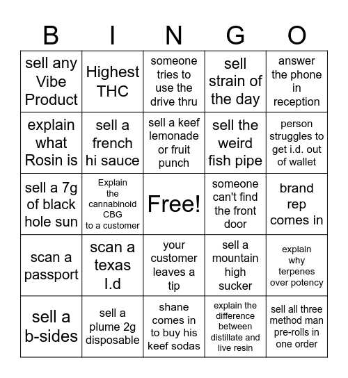 Charlie's Bussin Bingo Card