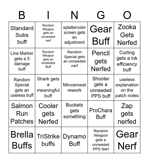 Mid-Season Bingo Card