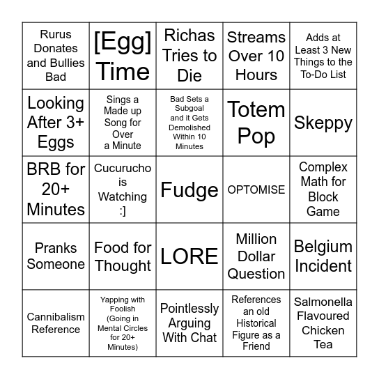 BadBoyHalo 5x5 Bingo Card