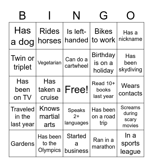 411 TEAM Bingo Card