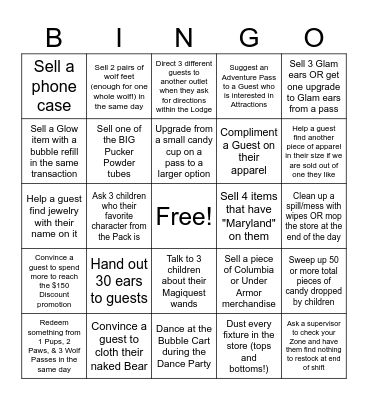 Buckhorn Bingo! Bingo Card