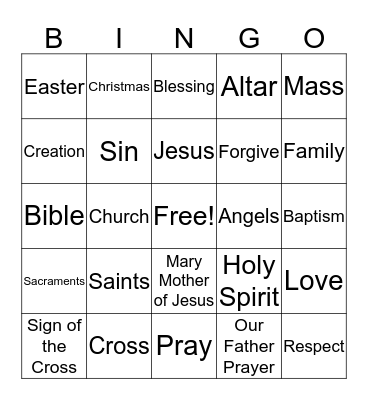 St. Bartholomew Bingo Card