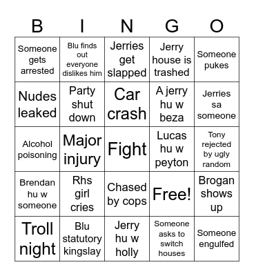 Beach week bingo Card