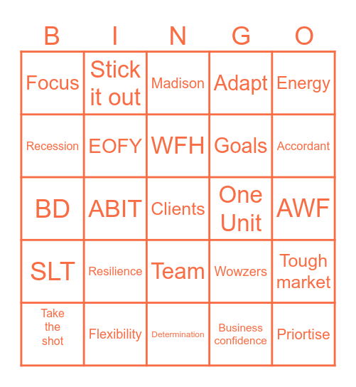 Madison BINGO Card