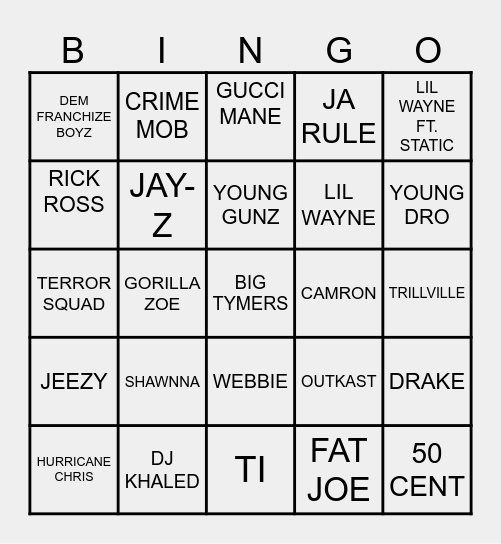 EARLY 2000’S Bingo Card