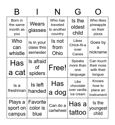 Get to Know DRT Members! Bingo Card