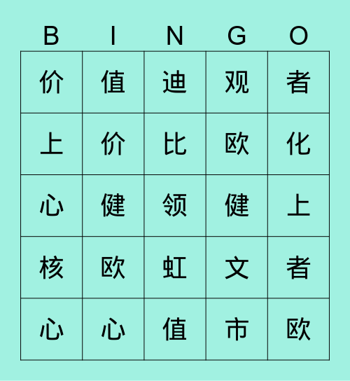 亚虹医药 Bingo Card