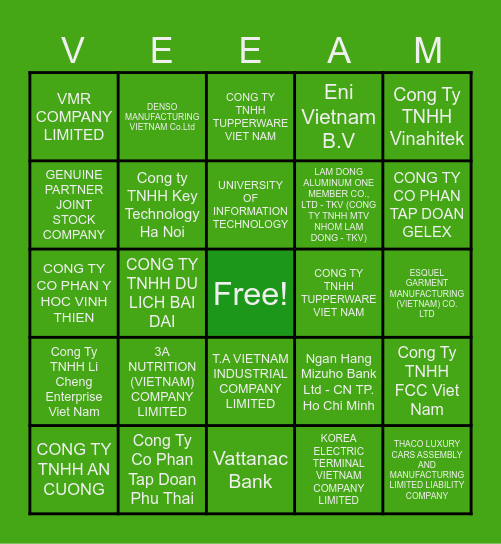 Fannie's Target Accounts Bingo Card