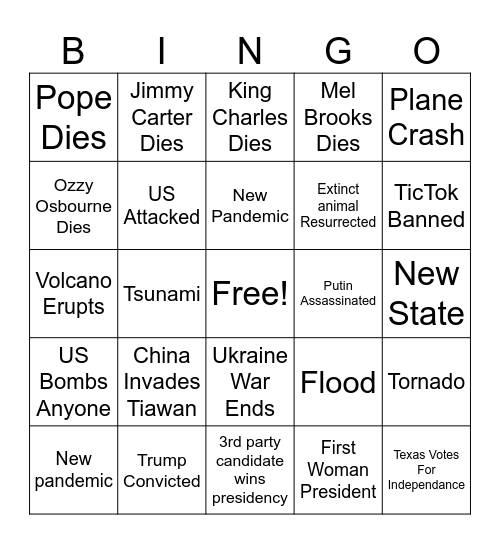 2024 Bingo Card