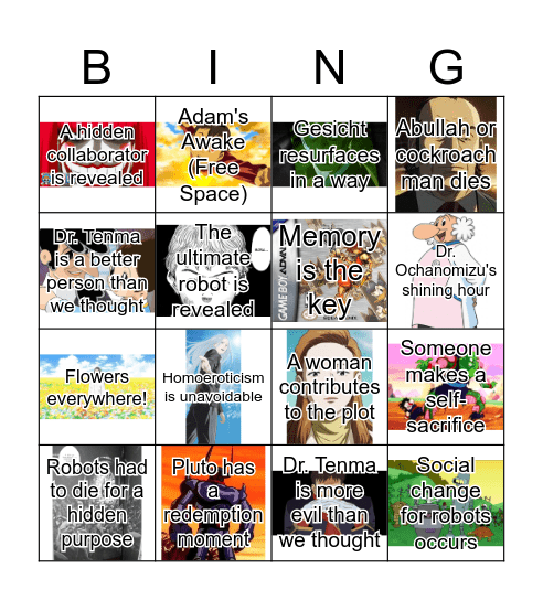 Pluto Bingo Card