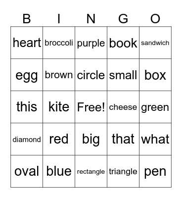 A game of shapes Bingo Card