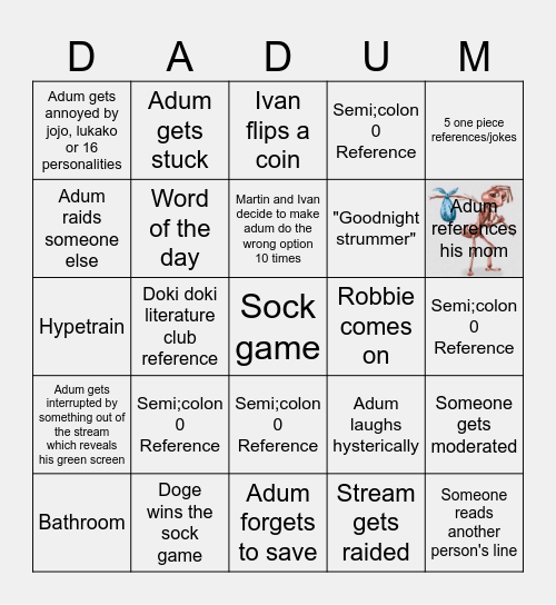 Epic adumadumadum bingo Card