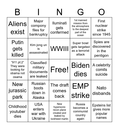 2024 Bingo Card