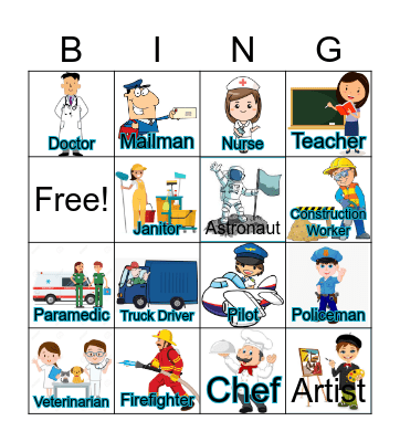 Different Types of Jobs Bingo Card