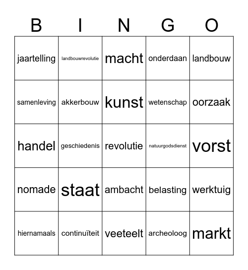 Jagers & boeren Bingo Card