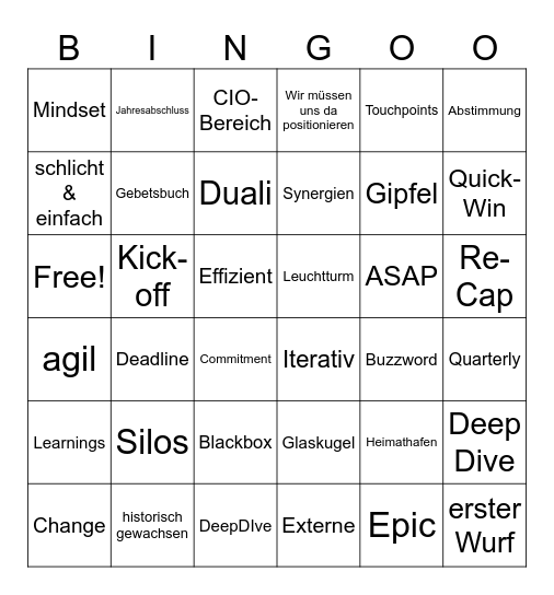 Bullshit Bingo Card