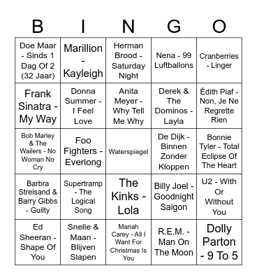 Top 2000-2 Bingo Card