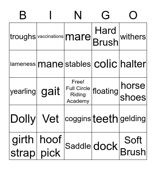 Vet Bingo Card