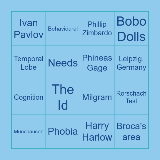 Psychology Bingo! Bingo Card