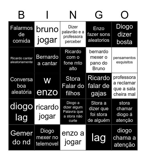 TGPSI Bingo Card