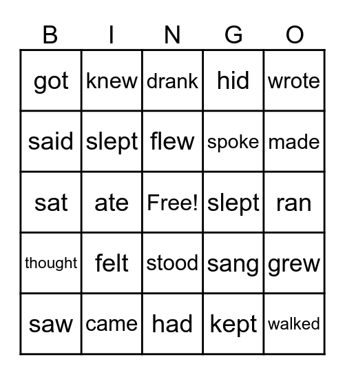 today - yesterday Bingo Card
