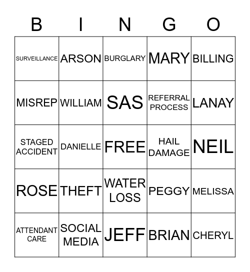 CSIU BINGO Card