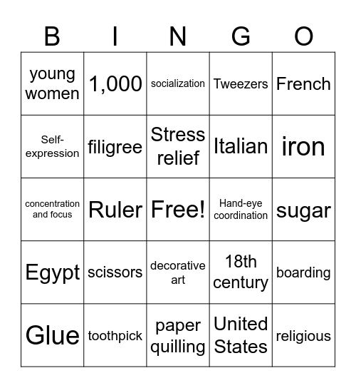 BINGO REVIEW Bingo Card