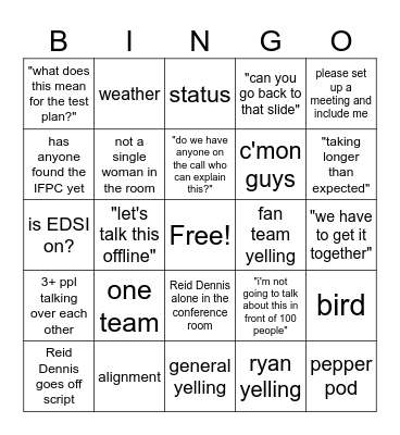 MVM Bingo Card