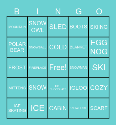 Winter Bingo Card