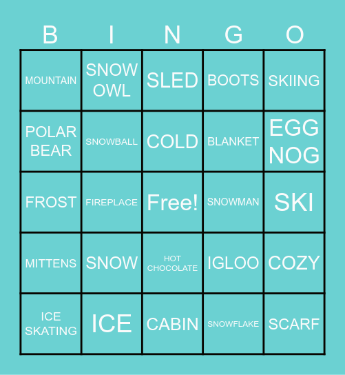 Winter Bingo Card