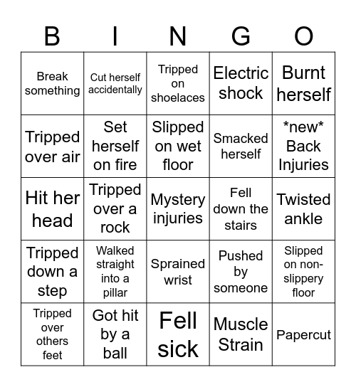 Binjuries (you know the rules) Bingo Card