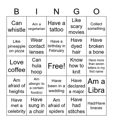 BINGO Card
