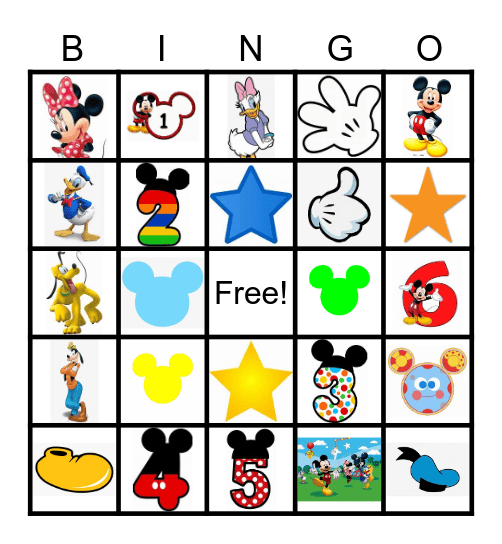 Mickey Bing Bingo Card