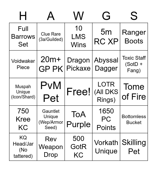 Hawg Wild Bingo v4 Bingo Card