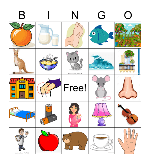 German Cognates Bingo Card