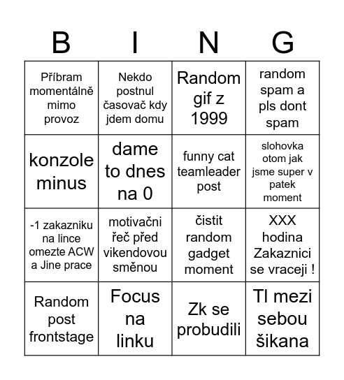 OP DULEŽITE BINGO Card