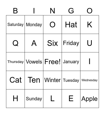 BINGO Card