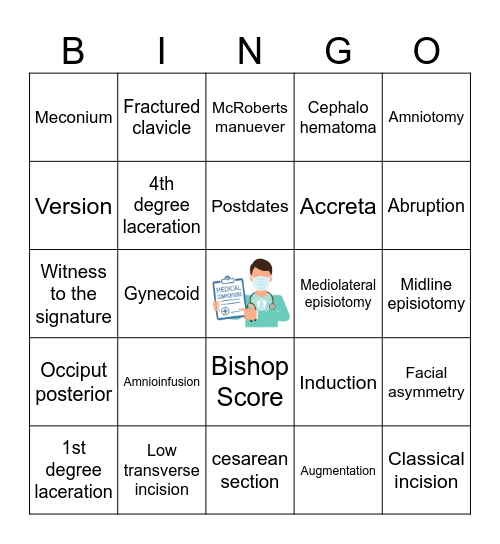 OB Complications Bingo Card