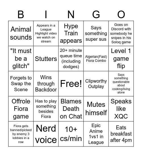 Potent213 Stream Bingo Card