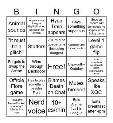 Potent213 Stream Bingo Card