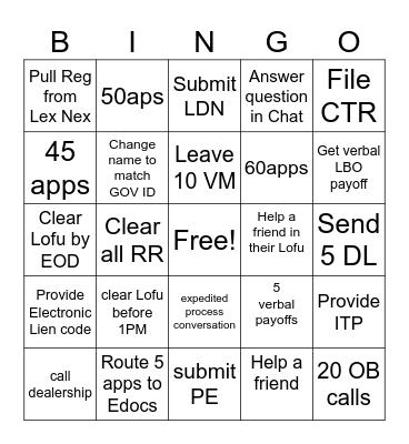 LS BINGO Card