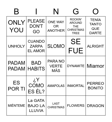 OT 2023 Bingo Card