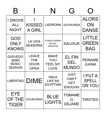 OT 2023 Bingo Card