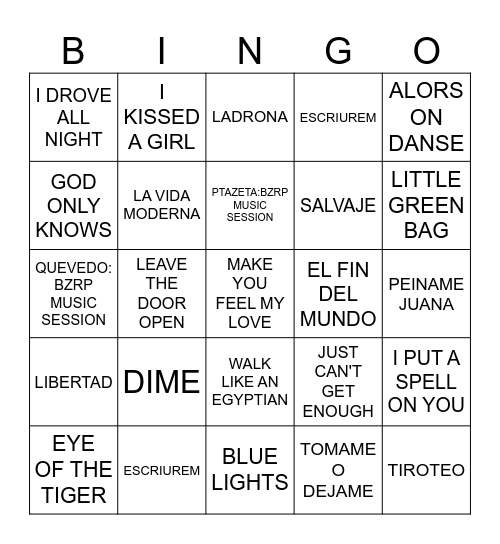 OT 2023 Bingo Card