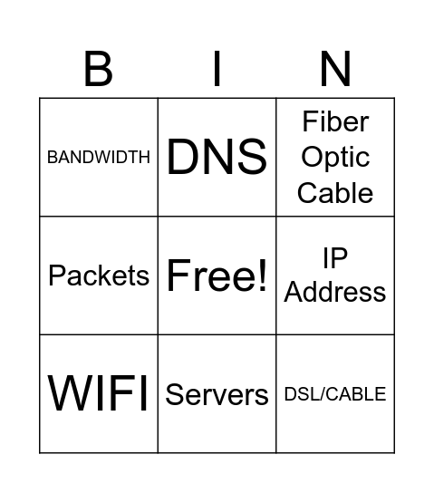 Don't Wreck the Internet! Bingo Card