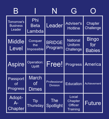 FBLA Bingo Card