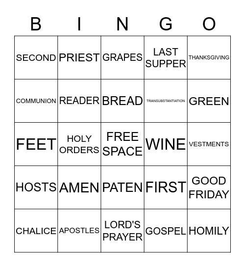 Bible Bingo Card