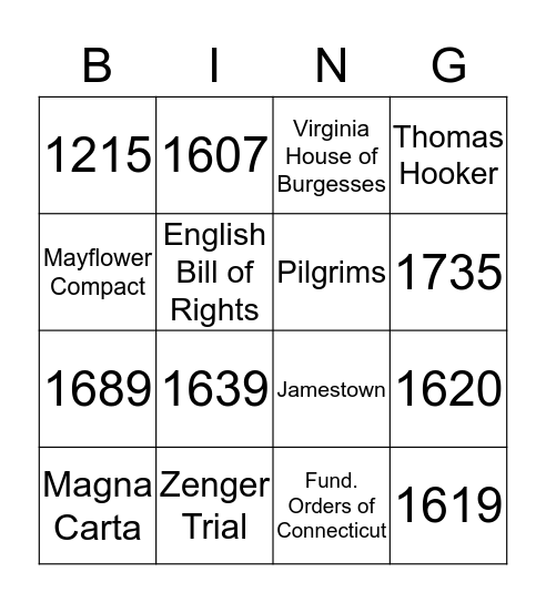 Representative Govt. Bingo Card