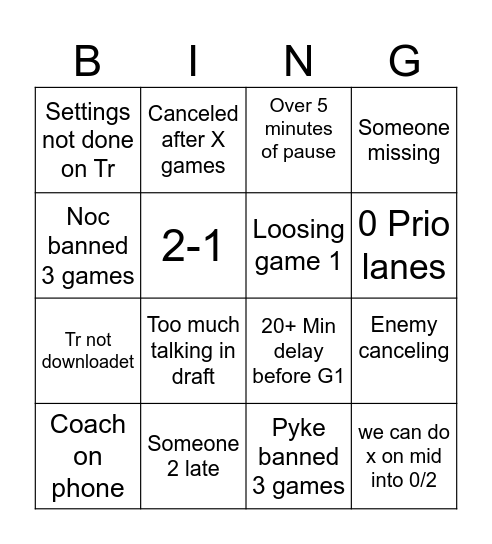 42 scrim Bingo Card
